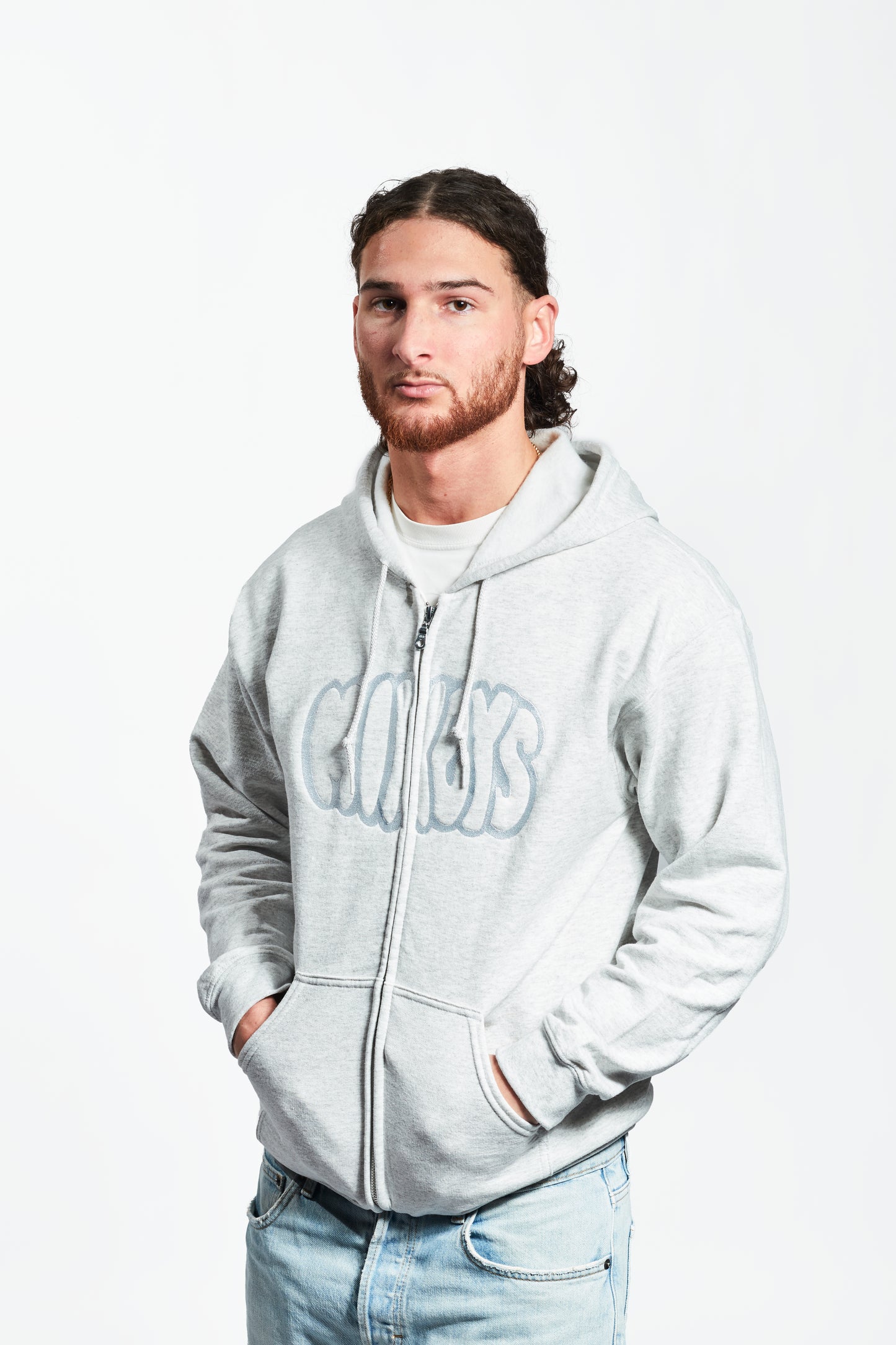 Light grey Mikeys zipper hoodie